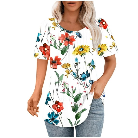 Womens Tops Dressy Casual Sexy Summer Blouses Plus Size Shirts With Built In Bra Generic Blouses for Women Clearance Deals