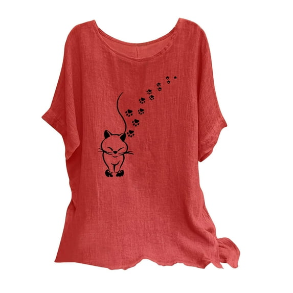 Womens Tops Dressy Casual Sexy Summer Tshirts Shirts Graphic Cats Warehouse Today Shipping Clearance Deals