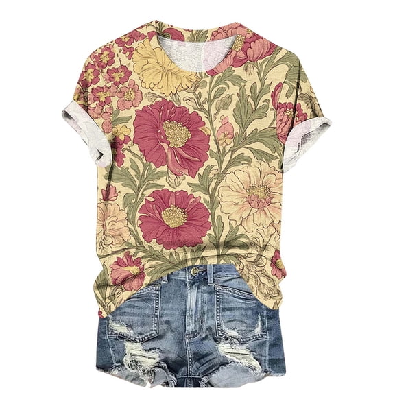 Womens Tops Dressy Casual Short Sleeve Cotton Womens T Shirts Graphic Tees Short Sleeve Tunic Tops for Women 2025