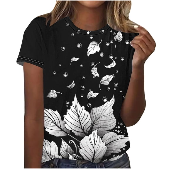 Womens Tops Dressy Casual Short Sleeve Loose Tshirts Shirts Graphic Vintage Oversized Short Sleeve Tunic Tops for Women 3Xl