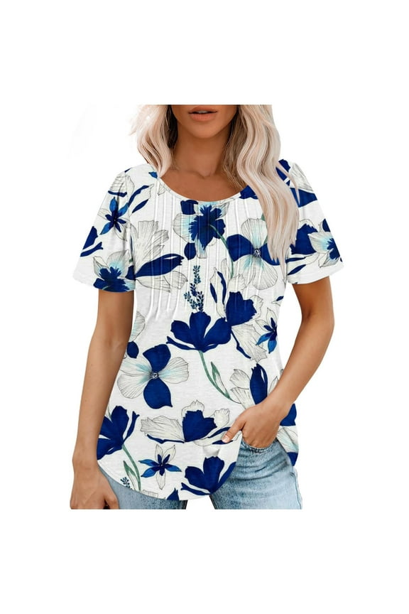 Womens Tops Dressy Casual Short Sleeve Loose Womens T Shirts Loose Fit Workout Graphic Tees Plus Size