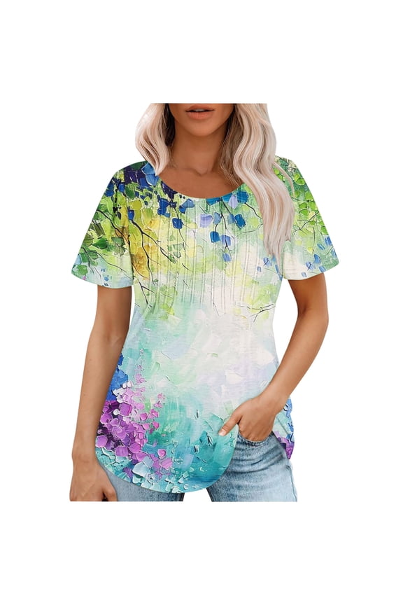 Womens Tops Dressy Casual Short Sleeve Plus Plus Size T Shirts Loose Fit Women Clothing Tops