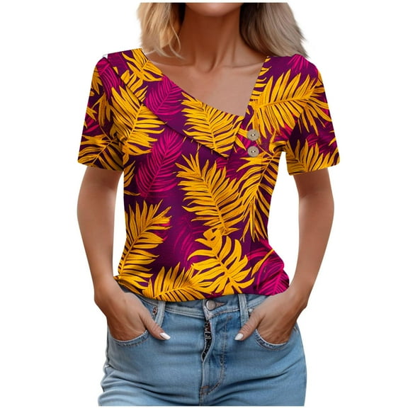 Womens Tops Dressy Casual Short Sleeve Round Neck Shirts for Women Plus Size Womens Country Graphic Tees Vintage Trendy