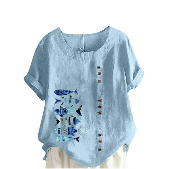 Womens Tops Dressy Casual Short Sleeve Scoop Neck Tshirts Shirts Graphic Vintage V Neck Shirts for Women