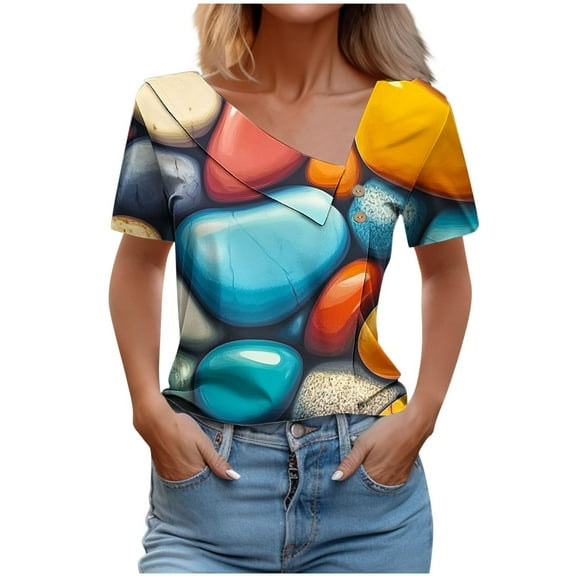 Womens Tops Dressy Casual Short Sleeve Tunic Plus Size Shirts for Women Sexy Red Shirts for Women Dry Fit