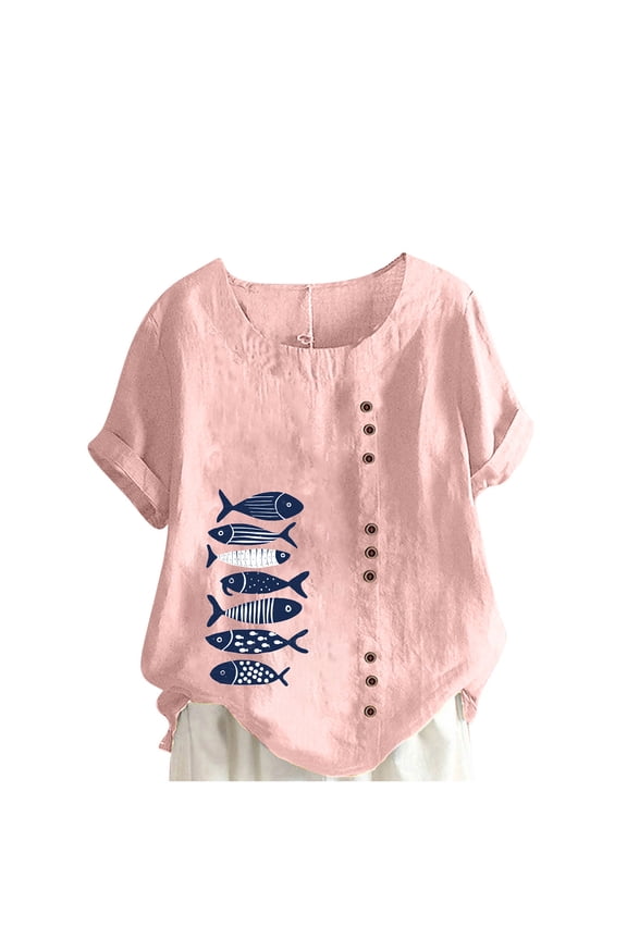 Womens Tops Dressy Casual Short Sleeve Tunic Short Sleeve Shirts for Women V Neck Beach Shirt Sunshine White