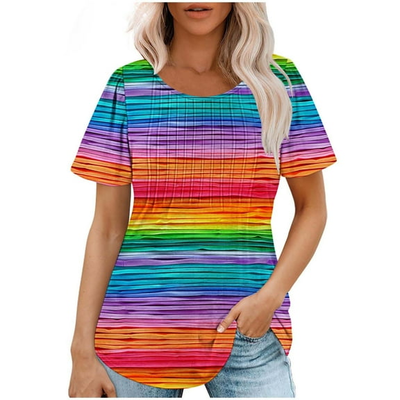 Womens Tops Dressy Casual Short Sleeve V Neck Plus Size Shirts for Women 3X Letter Print Tee