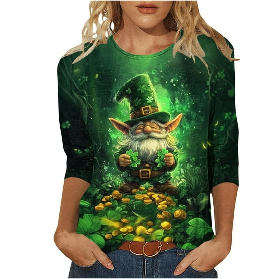 Saint Patricks Day Shirt Funny,Womens Tops Dressy Casual Short Sleeve V Neck Women Blouses Elegant Casual Petite Tshirts Shirts Graphic Vintage