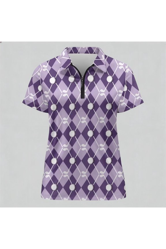 Womens Tops Dressy Casual Short Sleeve Zip Front Top Casual T Shirt Half Zip Neckline Blend Trendy Blouse 3XL