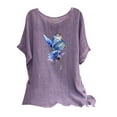 thumbnail image 1 of Womens Tops Dressy Casual V Neck Flutter Sleeves Tshirts Shirts Graphic Funny Sayings Short Sleeve Tunic Tops for Women XS Clearance Deals, 1 of 1