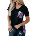 thumbnail image 1 of Womens Tops Dressy Casual V Neck Flutter Sleeves Womens T Shirts Loose Fit Hawaiian Shirts Blue, 1 of 5