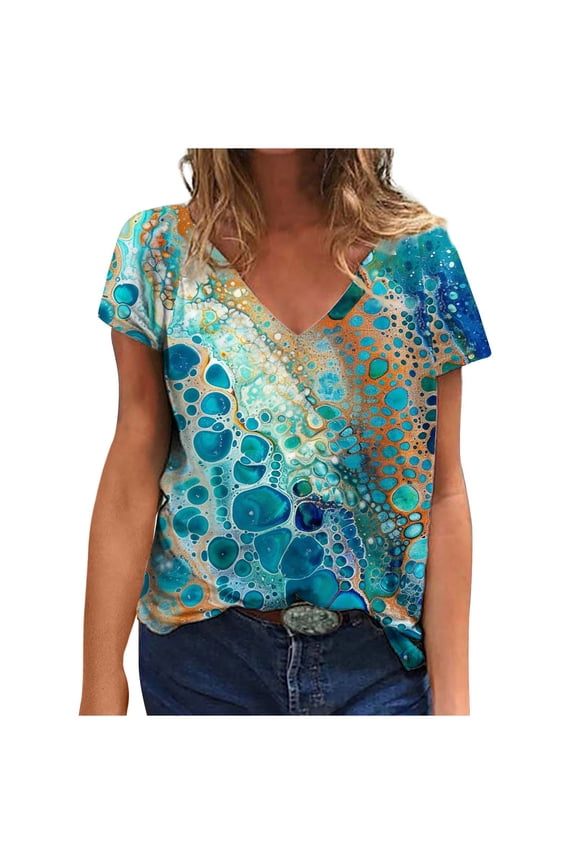 Womens Tops Dressy Casual V Neck Flutter Sleeves Womens T Shirts Loose Fit Plus Size Summer Clothes for Women 2025 Vacation Trendy
