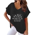 thumbnail image 1 of Womens Tops Dressy Casual V Neck Womens Plus Size T Shirts Loose Fit Warehouse Today Shipping, 1 of 4