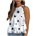 thumbnail image 1 of Womens Tops Dressy Casual,Women's Summer Boho Floral Print Halter Tee Top Mock Neck Sleeveless Tank Blouse, 1 of 4