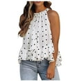 thumbnail image 1 of Womens Tops Dressy Casual,Women's Summer Boho Floral Print Halter Tee Top Mock Neck Sleeveless Tank Blouse, 1 of 4