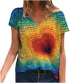 thumbnail image 1 of Womens Tops Dressy Casual,Women's Van Gogh Painting Printed T-Shirt Floral Painting Short Sleeve Tee Tops Famous Impressionist T-Shirt for Women, 1 of 5