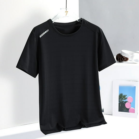 Womens Tops Dressy Casual ’s Ice Silk T Shirt for Sports Running Fitness Breathable Short Sleeve 2025 Trendy T Shirts M-7XL