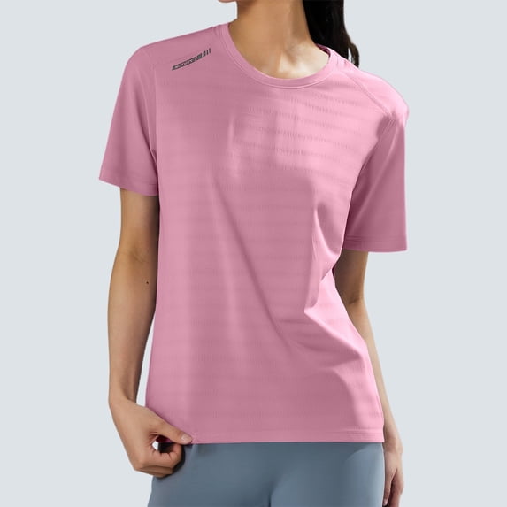 Womens Tops Dressy Casual ’s Ice Silk T Shirt for Sports Running Fitness Breathable Short Sleeve 2025 Trendy T Shirts M-7XL