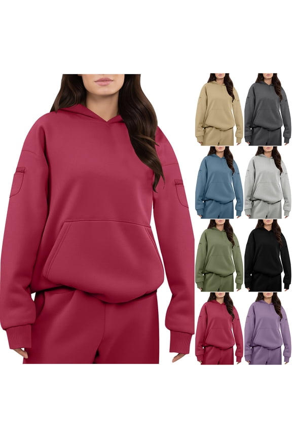 Womens Tops Essentials Hoodie Oversized Hoodies Fleece Sweatshirts Fall Pullover Sweaters Winter Clothes Hoodies for Women