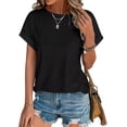 thumbnail image 1 of Womens Tops Eyelet Embroidery Summer Spring Fashion Clothes 2024 Casual Short Sleeve Blouse T Shirts, 1 of 6