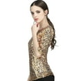 thumbnail image 1 of Womens Tops Fashion Sequins Sparkle Coctail Party Blouse Tops Gold XL, 1 of 6