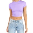 thumbnail image 1 of Womens Tops Fashion Summer Short Sleeve Cute Crop Top Casual Basic Crewneck Slim Fit T Shirt Cotton 1Pc Xl Shirts for Women, 1 of 5