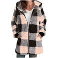 thumbnail image 1 of Womens Tops Flannel Womens Warm Faux Coat Jacket Winter Zipper Solid Long Sleeve Outerwear Plaid Jacket for Woman, 1 of 6