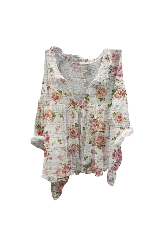 Womens Tops Floral Butterfly Print Natural Autumn Fragrant Fabric Long-Sleeved Shirt Flax Soft Warm Comfortable Attractive Print For Autumn Winter Daily Wear Xl Sweaters For Women