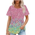 thumbnail image 1 of Womens Tops For Work Summer Vneck Tshirts Shirts For Women Extra Long Short Sleeve Blouses For Women Dressy Casual Cotton Cotton T Shirts Women Xs, 1 of 6