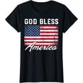 thumbnail image 1 of Womens Tops God Bless America USA Flag 4th of July Patriotic Short Seelve T-Shirt, 1 of 3