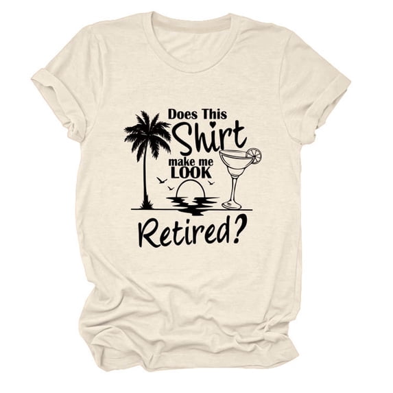 Womens Tops Hawaii Print Casual Crew Neck Shirts Summer Short Sleeve Fashion Vacation Tee