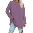 thumbnail image 1 of Womens Tops Ladies' Fashion Flared Cuffed Casual Solid Long Sleeve Round Neck Blouse Shirt Tops, 1 of 7