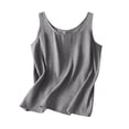 thumbnail image 1 of Womens Tops Linen Tank Tops Vacation Tees Loose Fit Sleeveless Neck Shirts Lightweight Tshirts on Sale, 1 of 6
