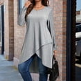 thumbnail image 1 of Womens Tops Long Sleeve Crew Neck Pullover Elegant Ladies Casual Dress Lightweight Loose Fit Fashion Summer Tunics Tops, 1 of 7