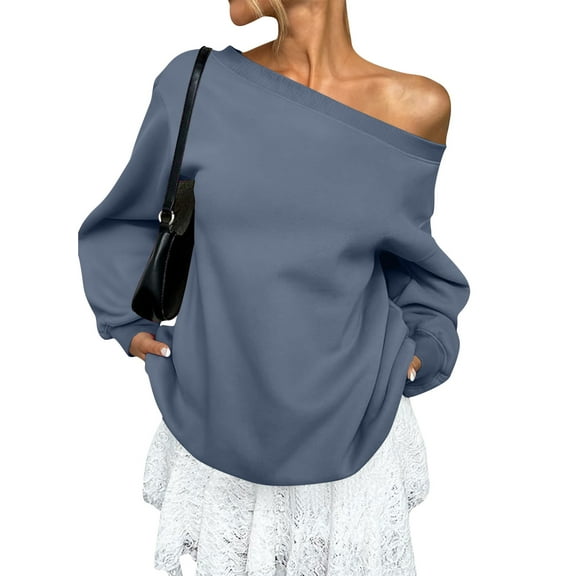 Womens Tops Long Sleeve Half Zipper Lapel Winter Casual Loose Sweatshirt,Blouse for Women Dark Blue S