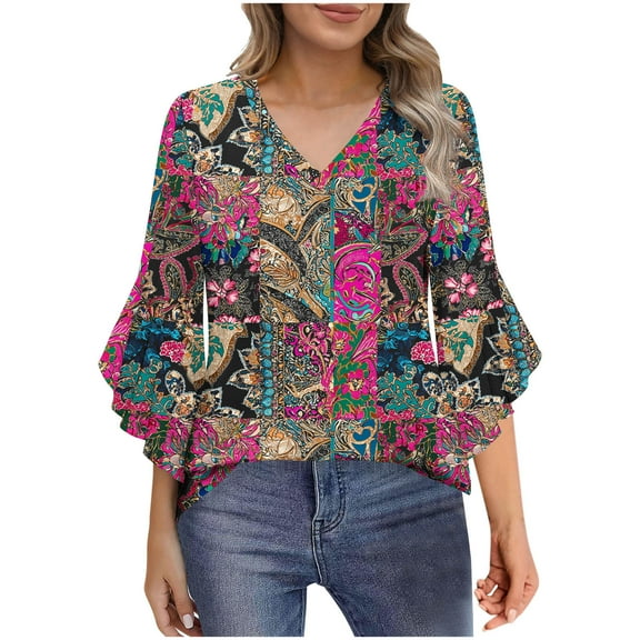 Womens Tops Long Sleeve, Lightweight Tshirts Women Loose Summer Clothes for Women 2025 Vacation Plus Summer Tops for Women 2025 Trendy Boho Short Sleeve Tunic Tops for Women XS