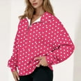 thumbnail image 1 of Womens Tops Long Sleeve Printed Blouse Sweatshirt Pockets Hoodied Coat,Blouse for Women Hot Pink S, 1 of 5