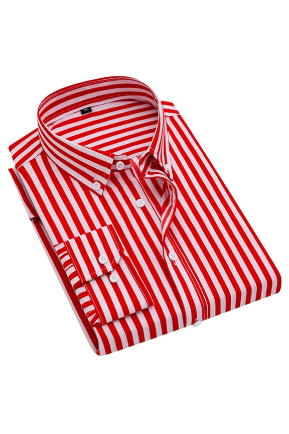 Womens Tops Long Sleeve Shirts Casual Stripe Pattern Daily Fall Clothes for Women Tees Blouses Red M