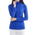 thumbnail image 1 of Womens Tops Long Sleeve Shirts Solid Color Turtleneck Bottoming Fall Clothes for Women Tees Blouses Blue XL, 1 of 5