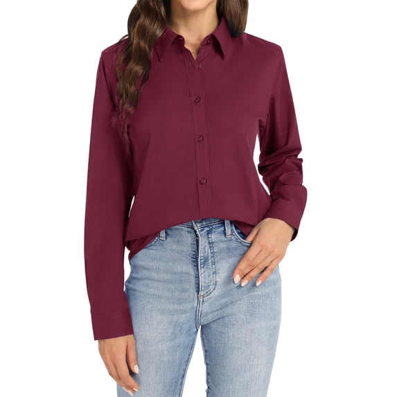 Womens Tops Long Sleeve Tops Collared V Neck Shirts Lightweight Sweatshirt 2024 Fall Fashion Clothes on Sale