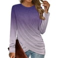 thumbnail image 1 of Womens Tops Long Sleeve Tops Twist Front Tunic Long Sleeve Shirts for Women, 1 of 4
