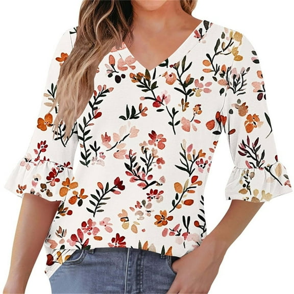 Womens Tops Long Sleeve, Work Out Shirts Gym Loose Crop Cute Summer Clothes for Women Over 50 Summer Crop Tops for Women Short Sleeve Button Up Shirts for Women Print