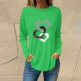 thumbnail image 1 of Womens Tops Long Sleeves Round Neck Love Heart Printed Loose Casual Sweatshirt Green XXXXL, 1 of 3
