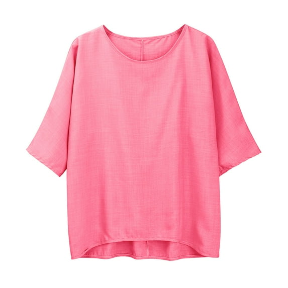 Womens Tops Loose Button Shirt Top Stand Solid Color Sleeve Collar Casual Shirt Cotton And Linen Slim Elegant With Side Splits Waist Festivals Package Size 30X25X1Cm 2Xl Shirts for Women