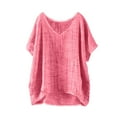 thumbnail image 1 of Womens Tops Loose Button Shirt Top Stand Solid Color Sleeve Collar Casual Shirt Cotton And Linen Soft Fabric High Elasticity Light Breathable Wear Package Size 30X25X1Cm 5Xl Shirts for Women, 1 of 5