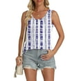 thumbnail image 1 of Womens Tops Loose Casual Scoop Neck Sleeveless Dressy Pleated Floral Print T Shirts M, 1 of 7