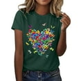 thumbnail image 1 of Womens Tops Love Butterfly Printed Lightweight Soft Crew Neck Casual Fashion T Shirts for Women, 1 of 5