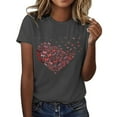 thumbnail image 1 of Womens Tops Love Butterfly Printed Short Sleeve Round Neck T Shirt Fashion Top Lightweight Soft Casual Summer Clothing 65% Cotton 35% Polyester 1Pc 3Xl Shirts for Women, 1 of 4