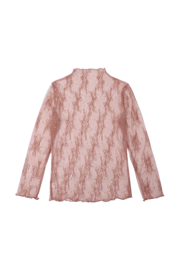 Womens Tops Mesh Long Sleeve Layered Top Floral Transparent Tight See Through T Shirt Inside Outside Hundred Fashion Trend Shirt Blouses For Women