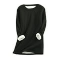 thumbnail image 1 of Womens Tops PURCOLT Large Loose Raglan Top Thickened And Velvet Lamb Wool Warm Fit Underlay Up to 65% off, 1 of 7